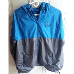 Walt Disney World Full Zip Hoodie Windbreaker Rain Jacket Blue & Gray Size M